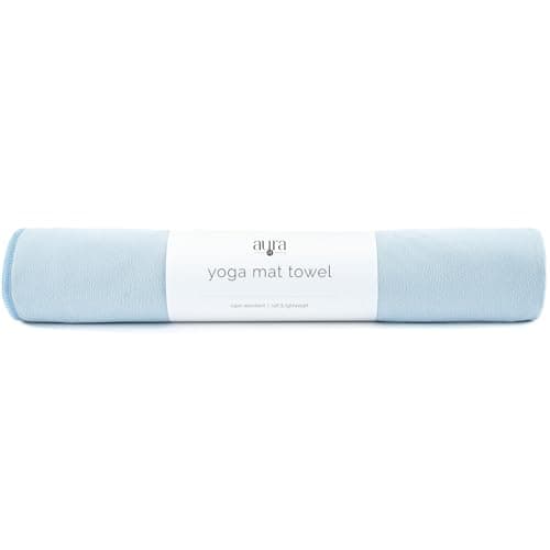 S&T INC. Yoga Mat Towel, Quick Dry Towel, Soft and Absorbent for Gym, Pilates, and Hot Yoga Mat, 1 Pack, 26.5 inches x 72 inches, Microfiber, Blue