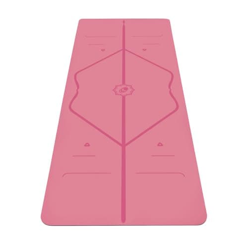 Liforme Original Yoga Mat – Free Yoga Bag Included - Patented Alignment System, Warrior-like Grip, Non-slip, Eco-friendly, sweat-resistant, 4.2mm thick mat for comfort - Pink