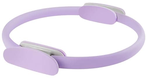 Quorvella Pilates Ring 15 Inch Magic Circle Pilates Rings with Dual Padded Handles, Pilates Circle for Yoga, Strength, Flexibility, Body Toning, Pilates Fitness Equipment for Home Gym Exercise Purple