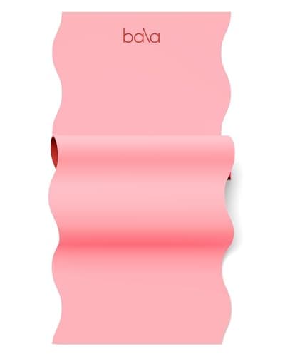 Bala Yoga Mat for Home Gym, 5mm (Blush) - Non Slip Exercise Mat for Home Workout, Stretching, Pilates, Aerobics & Floor & Fitness Work Out - Indoor Exercising Mat