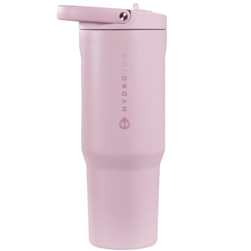 HydroJug Sport - Stainless Steel Tumbler with Straw, Vacuum Insulated, 40oz Leakproof Water Bottle, Ergonomic Design, Reusable, Dishwasher Safe, Rubber Base, Durable for Gym or Outdoors, Sweet Pea