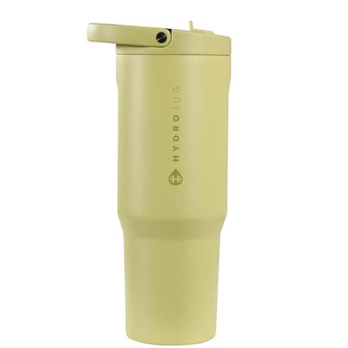 HydroJug Sport - Stainless Steel Tumbler with Straw, Vacuum Insulated, 32oz Leakproof Water Bottle, Ergonomic Design, Reusable, Dishwasher Safe, Rubber Base, Durable for Gym or Outdoors, Olive