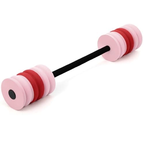 Long Aquatic Exercise Dumbbells Pool Exercise Foam Water Weights Dumbbell Aquatic Pool Barbells with High Density EVA Foam for Swim Water Aerobics Workouts Loss(Dark and Light Pink,33.07 Inch)