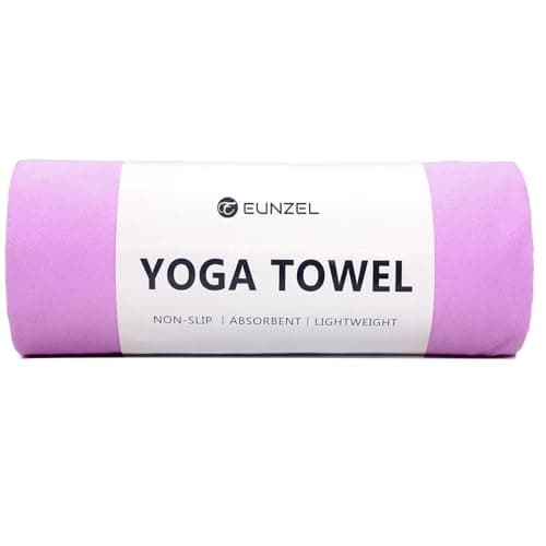 Eunzel Hot Yoga Towel Non Slip Yoga Mat Towel Non-Slip Sweat Absorbent Microfiber Towel for Hot Yoga, Pilates and Workout 72" x 26.5", Purple