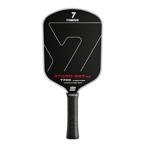 YVmove Pickleball Paddle with T700 Raw Carbon Fiber Surface & 16mm STR-Core Power Polymer Core, Premium Pickle Ball Racket Designed for Ultimate Spin & Consistency, USAPA Approved Storm 007