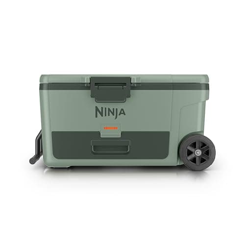 Ninja FrostVault | 65qt Wheeled Cooler with Cold Dry Zone | Integrated Fridge-Temp Dry Storage Drawer | Premium Heavy-Duty Insulated Cooler | Keeps Ice Cold for Days | Spanish Moss | FB265GN1