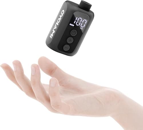 CYCLAMI A5S Mini Electric Bicycle Air Pump, Max 100 PSI, Auto Stop, Presta and Schrader Valve for All Bike with Gauge