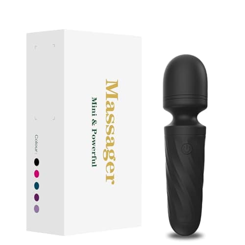 KINGWAND Handheld Personal Mini Massager Tool– Waterproof, USB Rechargeable, 10 Vibration - Perfect on Back Legs Hand Pains and Sports Recovery(Black)