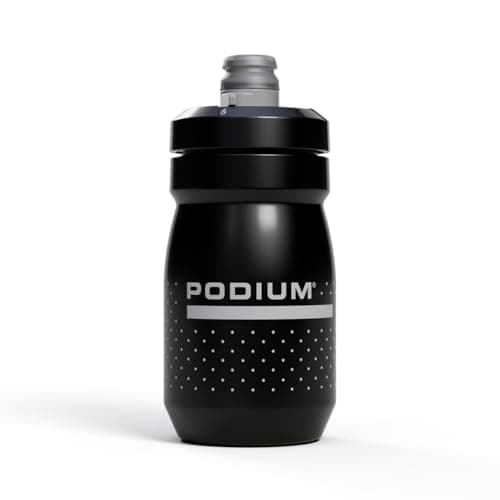 CamelBak Podium Bike Squeeze Water Bottle, Lightweight Design with High Flow Cap for Cycling, 15oz, Black
