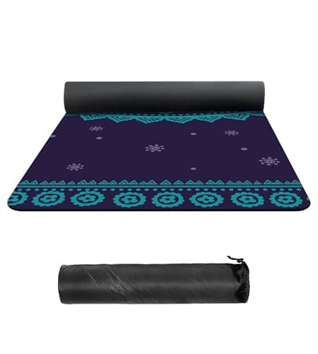 nuveti Suede TPE Yoga Mat High Density Non Slip Yoga Mats with Carrying Bag,72"x32" Extra Thick 8MM Exercise & Workout Mat for Yoga, Pilates and Fitness