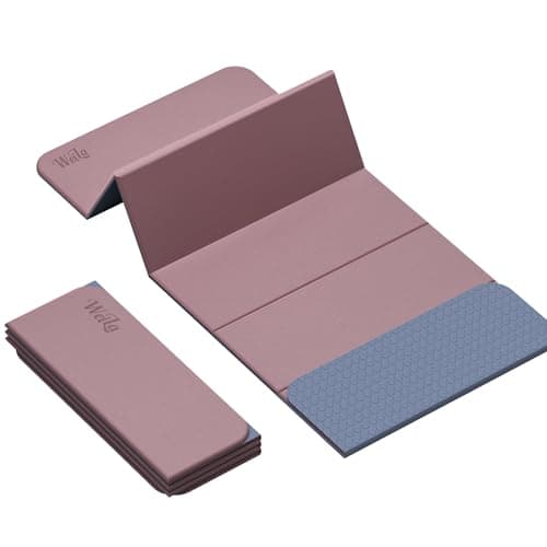 WEILA 1/2 Inch 70"x24" Foldable TPE Yoga Mat, Thick Non Slip Pilates Mat