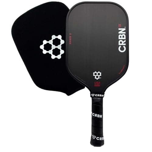 CRBN Pickleball - X Series Power Paddle - Carbon Fiber Pickleball Paddle with Foam Injected Edges for Expanded Sweet Spot (1X, 14mm)