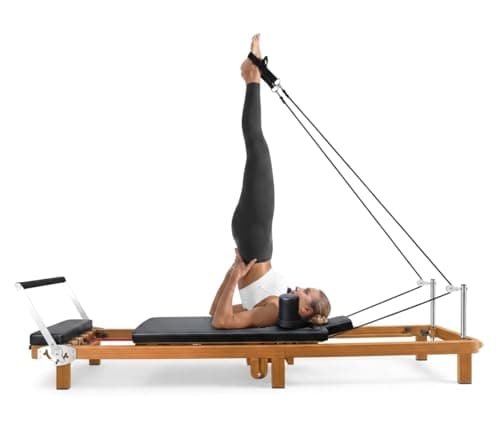 88" Foldable Pilates Reformer with Jump Board, Dual Resistance System, Adjustable Footbar, Wood Grain Metal Frame Pilates Machine for Home Full-Body Workout