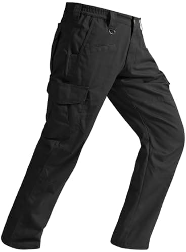 Cargo Pants for Mens Breathable Ripstop Cargo Work Pants Outdoor Quick Dry Stretch Tactical Construction Hiking Travel Pants with 9 Pockets Black 42Wx30L