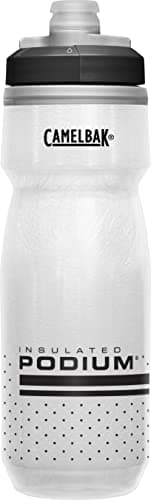 CamelBak Podium Chill Insulated Bike Squeeze Water Bottle, Cold Retention for Cycling, 21oz, White/Black