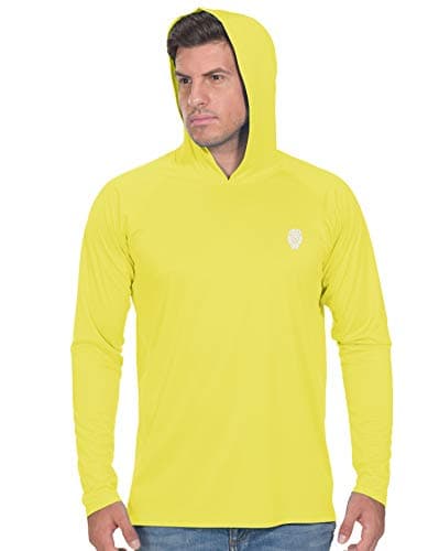 Men SPF Shirts Sun Hoodie Yellow