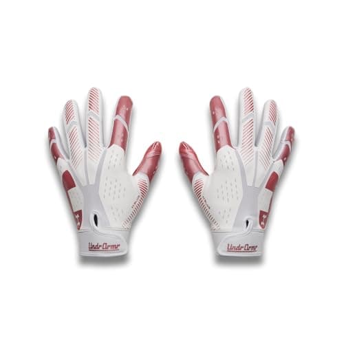 Under Armour Women's Blur Football Gloves, (100) White/White/Metallic Rose Gold, X-Large