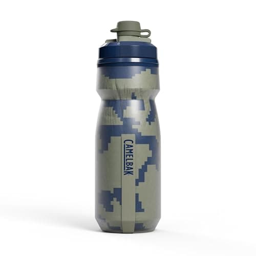 CamelBak Podium Dirt Series Chill Insulated Mountain Bike Water Bottle, Mud‑Protected Nozzle with Cold Retention, 21oz, Deep Sea Digi Camo