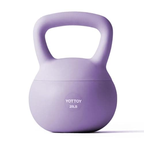 YOTTOY Soft Kettlebell,Kettlebell Anti-Slip Grip Weight for Home Workouts, Kettlebells Set Strength and Safety Guaranteed (Purple, 20 LB)