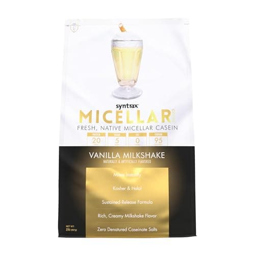 Syntrax Nutrition Micellar Creme Protein Powder, Fresh, Native Micellar Casein, Vanilla Milkshake, 2 lbs