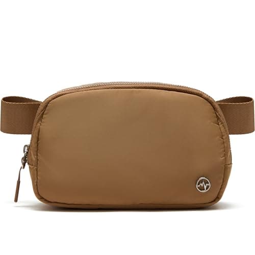Pander Unisex Belt Bag Fanny Pack for Women with Adjustable Strap, Small Waist Pouch for Workout Running Traveling Hiking. (Caramel Brown)