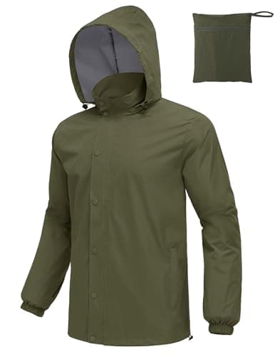 COOFANDY Mens Lightweight Rain Jackets Waterproof with Hood Packable Rain Shell Waterproof Rainwear
