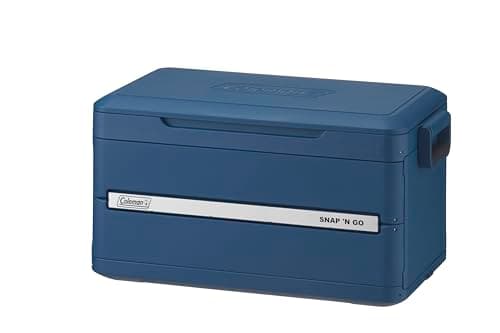 Coleman Snap 'N Go 35-Quart Collapsible Hard Cooler, Portable Hard-Sided Cooler with Waterproof Removable Liner, Spacing-Saving & Quick Set Up, 48 Hours Cold, Sapphire Blue