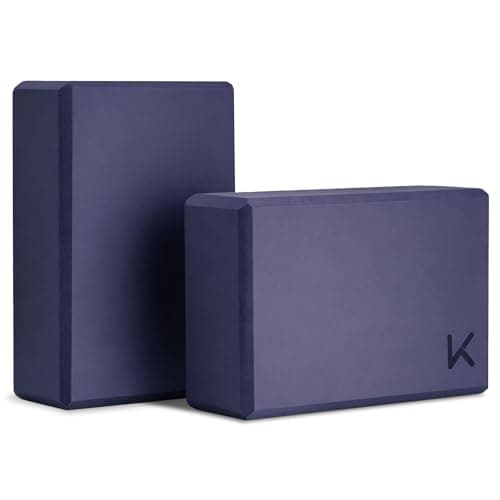 KEEP Yoga Block, High-Density EVA Foam 2 Pack Yoga Block with Non-Slip Textured Surface, Supportive, Lightweight - Ideal for Yoga(2-pack-hibiscus purple)