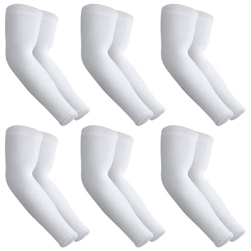 Aegend 6 Pair Sun Protection Cooling Arm Sleeves Compression - Tattoo Cover up - Sun Sleeves for Men Women Youth