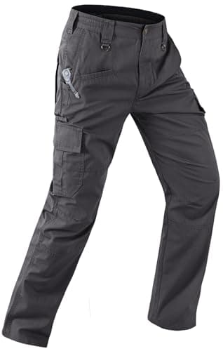 Aorga Cargo Pants for Mens Work Pants Waterproof Outdoor Relaxed Fit Construction Tactical Hiking Pants Lightweight with Pockets Breathable Dark Grey 34Wx32L