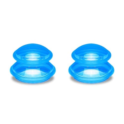 RAYVBLO Silicone Cupping kit for Massage Therapy, Professionally Massage Cup for Body Sculpt Cup (Blue, L*2 Cups)