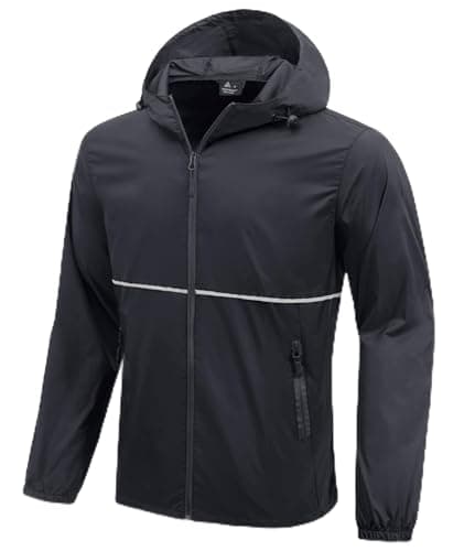 ZITY Rain Jacket Men Waterproof Breathable Windbreaker Raincoat with Hooded for Golf Outdoor Activities‌ Charcoal XL