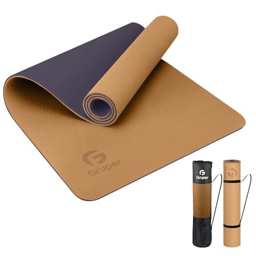 Yoga Mat Non Slip, Eco Friendly Fitness Exercise Mat with Carrying Strap,Pro Yoga Mats for Women,Workout Mats for Home, Pilates and Floor Exercises (Champagne Gold/Brown, Thickness-6mm)