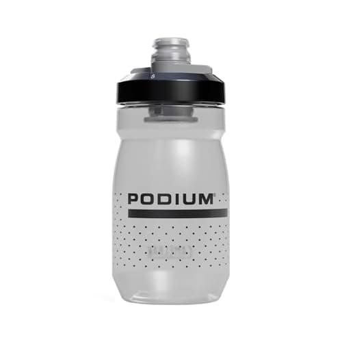 CamelBak Podium Bike Squeeze Water Bottle, Lightweight Design with High Flow Cap for Cycling, 15oz, Carbon