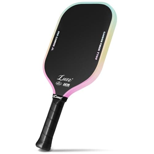 Luzz Pickleball Paddle, Thermoformed Candy T700 Carbon Fiber Pickleball Paddles Friction Surface Exceptional Spin and Power 16mm Composite Pickle Ball Rackets for Players