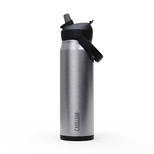 CamelBak Thrive Flip Straw Insulated Stainless Steel Water Bottle, Cold Retention Design for Everyday Hydration and Active Use, 25oz, Stainless