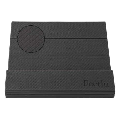 Feetlu Foldable Yoga Exercise Mat, 6mm/8mm/10mm/12mm Thickness, 72 x 24 Inch - Lightweight, Anti-Slip, and Easy to Store for Yoga, Pilates, Home Workouts, and Floor Exercises (Black 10mm)