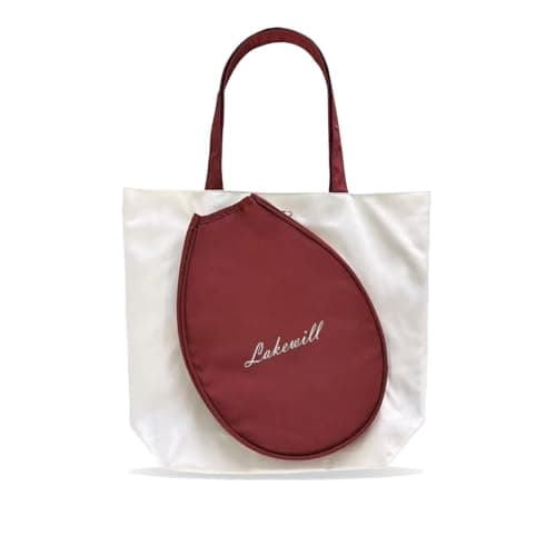 Zenthara Tennis Racket Bag, Handheld or Shoulder Carry Backpack, Large Capacity Racket Holder with Organized Compartments, Gym tote Bag for Tennis, Squash & Badminton (White & Red)
