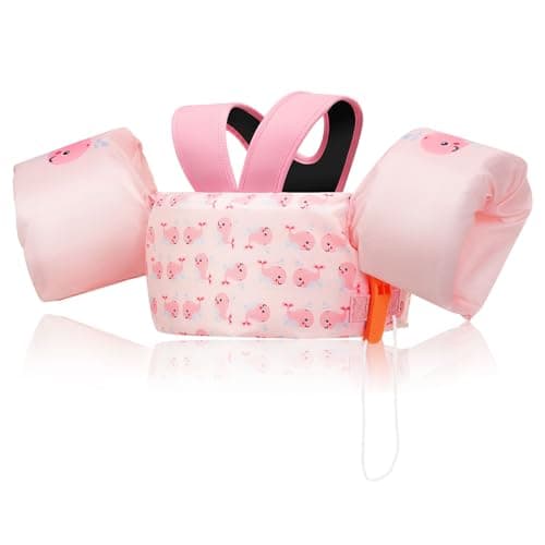 MoKo Swim Arm Band for Kids 20-30-40-50lbs, Clearance Toddler Swim Vest Cute Cartoon Swimming Wings Pool Floats Sleeve Children Water Sports Learning Swim Training Equipment, Pink Whale