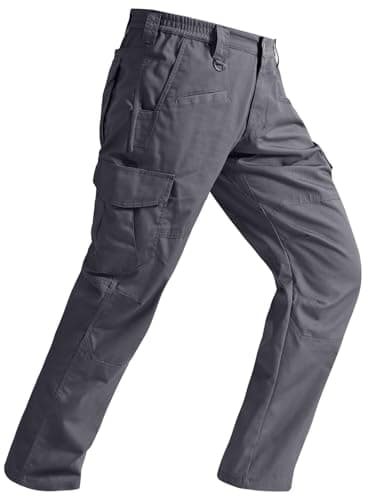 SPOSULEI Mens Cargo Pants Ripstop Work Hiking Pants Outdoor Breathable Quick Dry Stretch Tactical Construction Travel Working Pants with 9 Pockets Dark Grey 34Wx32L