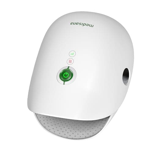 Medisana Hand Massager with Heat and Compression, Cordless Hand Massager for Arthritis and Carpal Tunnel Relief, Knuckle Stretching Massage, Birthday Christmas Gifts for Men Women Dad Mom-White