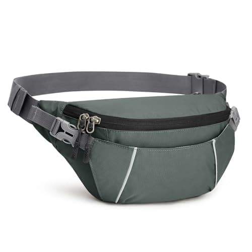 G4Free Fanny Pack for Men Crossbody Belt Bag Waist Pack with RFID Blocking Travel Hiking, Grey