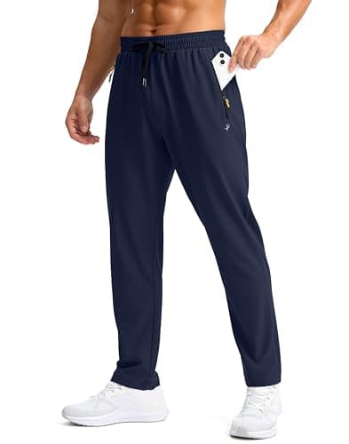 Pudolla Sweat Pants for Men Casual Athletic Quick Dry Lightweight Baggy Sweatpants Workout Pants with Pockets(Navy S)