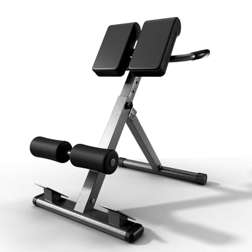 FITKS360 Roman Chair Hyperextension Bench – Adjustable Back Extension Machine for Glutes, Hamstrings & Lower Back – Foldable Multi-Purpose Workout Equipment for Home Gym