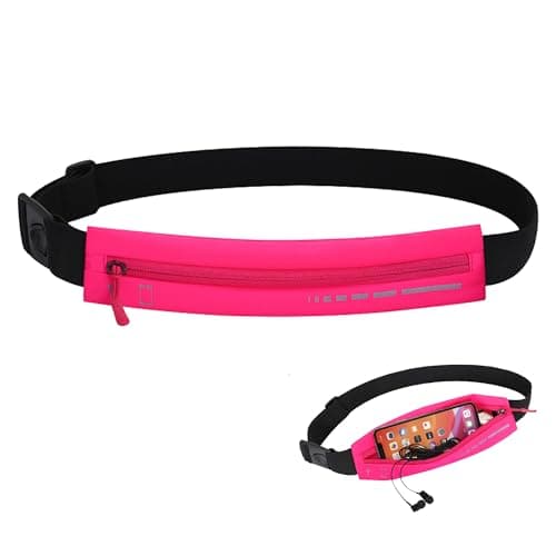 Slim Waterproof Fanny Pack Belt Bag for Women & Men – Bounce-Free Adjustable Running Belt, Lightweight Phone Holder Waist Pouch for Jogging, Workout, Travel, Money Belt