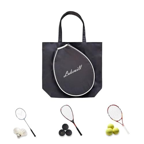 Zenthara Tennis Racket Bag, Handheld or Shoulder Carry Backpack, Large Capacity Racket Holder with Organized Compartments, Gym tote Bag for Tennis, Squash & Badminton (Black)