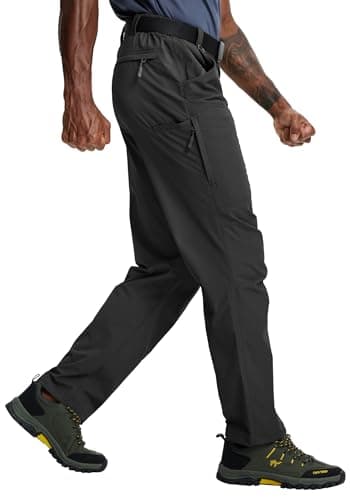 Mens Work Pants Waterproof Lightweight Nylon Cargo Stretch Tactical Pants for Men Quick Dry Comfortable Outdoor (Black, 36W*34L)