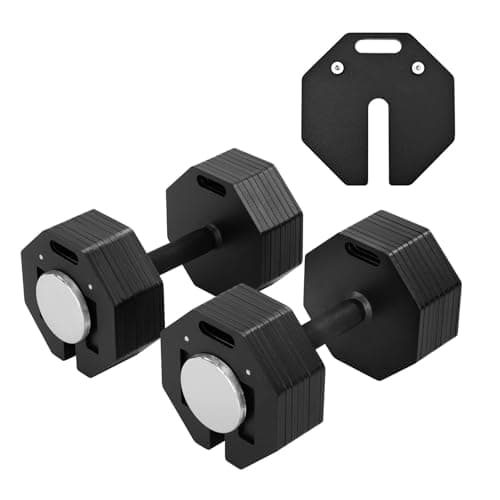 AOC PILATES Adjustable Dumbbell Sets 90lb Pairs Durable Steel Build, Free Weights Dumbbells Set with Anti-slip Handle, 5 lbs Increment, For Full Body Home Gym Workout