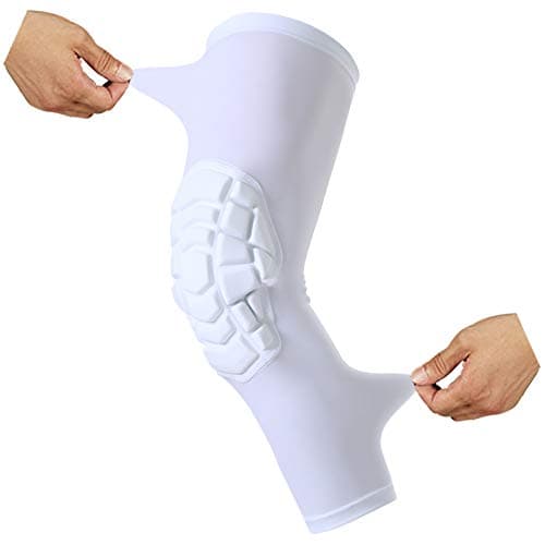 SZKANI Knee Pads Compression Leg Sleeve Knee Sleeve for All Sports Wrestling Protector Gear, Youth & Adult Sizes, 1 Pair of Knee Paded (White_2 Pack, XX-Large)