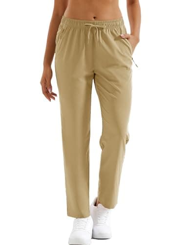 MAGCOMSEN Sun Protection Pants Women Quick Dry Khaki Hiking Golf Athletic Travel Casual Pants Sport Fishing Gym 2025, M
